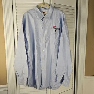 Pro Elite Mens Blue Embroidered Atlanta Falcons Long Sleeve Button Down Shirt XL
